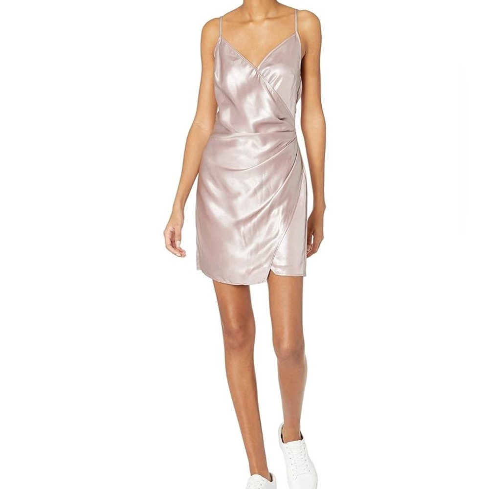 BCBGeneration NWT Lavender Metallic Side Ruched Mini Dress